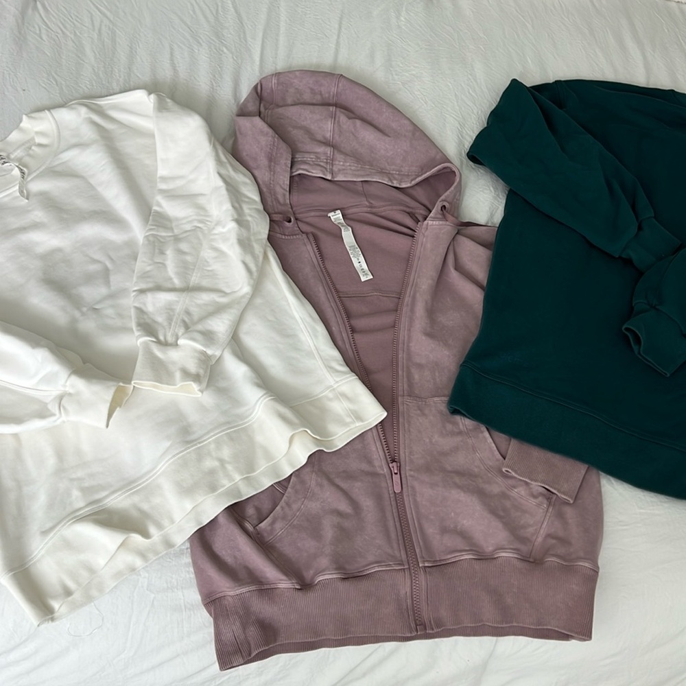 lululemon athletica White, Pink, and Green Sweatshirts & Hoodie